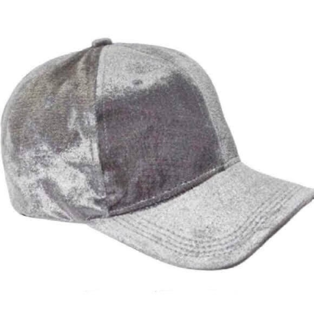 Velvet Baseball Cap, Gray